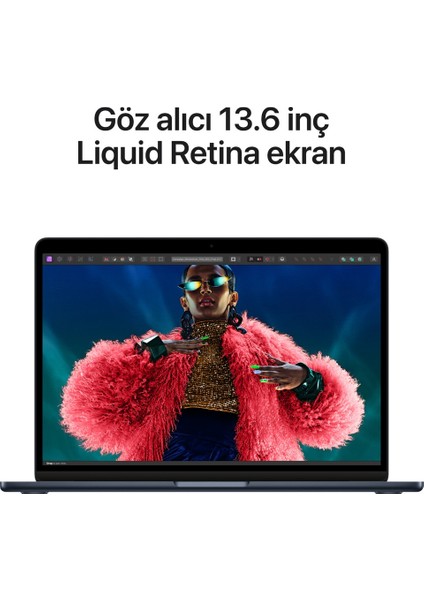 MacBook Air M3 24GB 512GB SSD macOS 13" Taşınabilir Bilgisayar Gece Yarısı MC8Q4TU/A