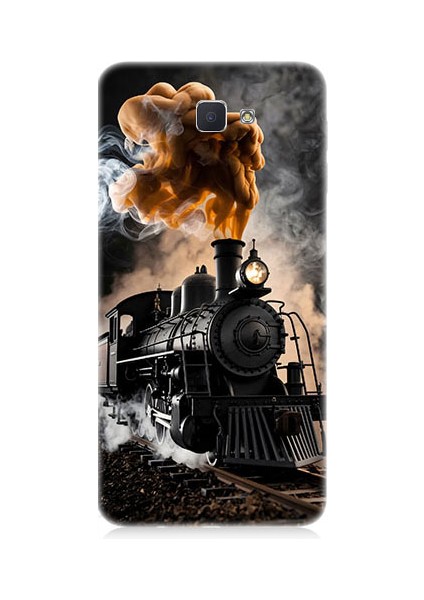 Samsung Galaxy J7 Prime Uyumlu Kara Tren Desenli Silikon Kılıf