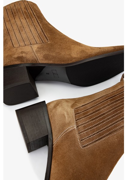 Kadın Deri Tütün Süet Casual Bot 35 5601 Bn Bot SK24-25 Tutun Suet indirimleri