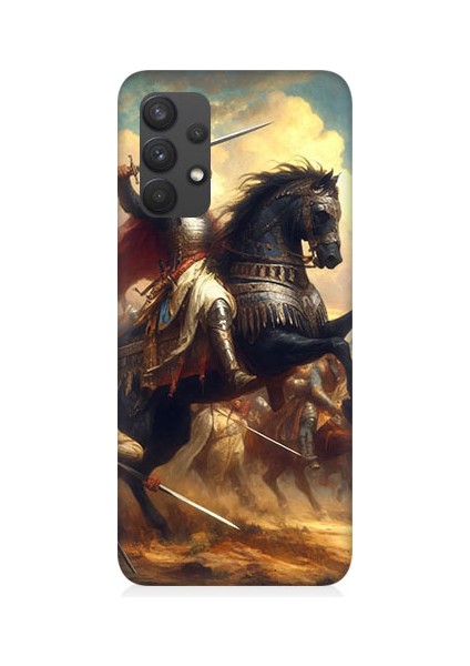 Samsung Galaxy A32 Uyumlu Şövalye ve Savaş Desenli Silikon Kılıf