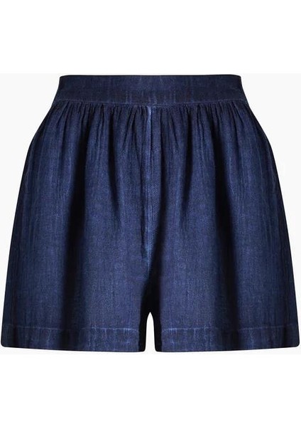 3319 Keten Navy Şort Lacivert