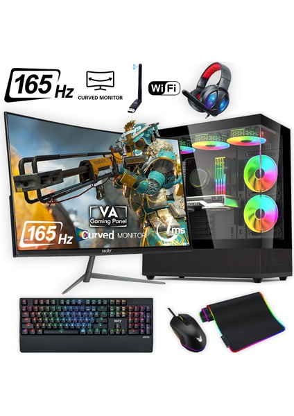 Ventus 509 x Ryzen 7 5700X 16GB 512GB M.2 Nvme Rtx 3060 8gb 24" 165 Hz Oyuncu Masaüstü Bilgisayarı