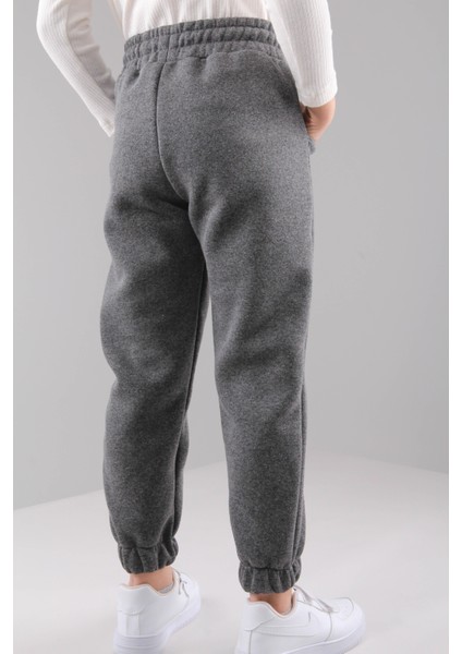 Lastikli Içi Polarlı Cepli Rahat Unisex Çocuk Eşofman Altı Antrasit indirimleri