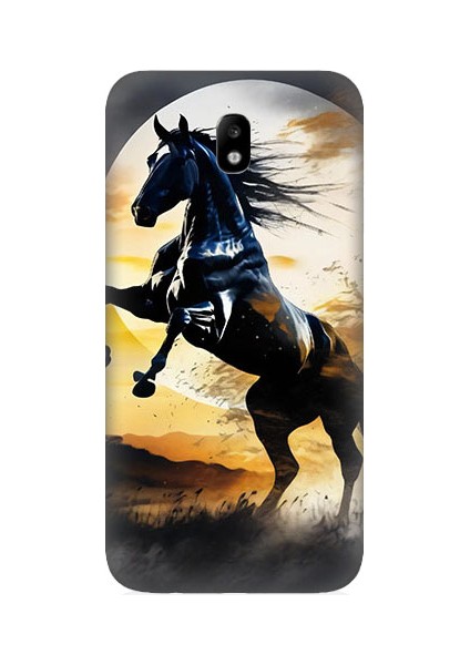 Samsung Galaxy J5 Pro Uyumlu Şaha Kalkmış At Desenli Silikon Kılıf