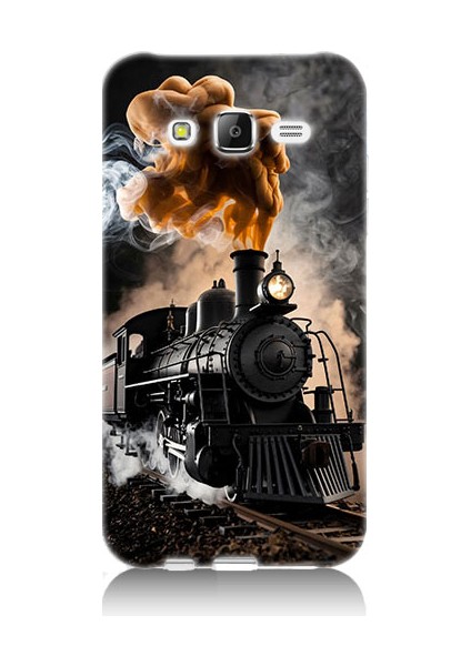 Samsung Galaxy J5 Uyumlu Kara Tren Desenli Silikon Kılıf