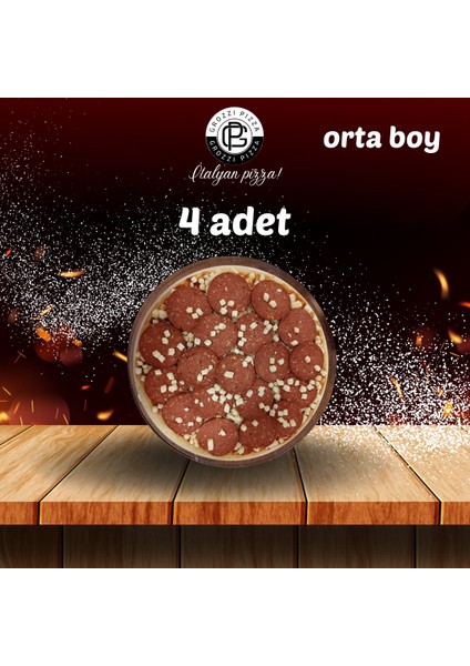 Sucuklu Pizza 4 Adet 1600 gr