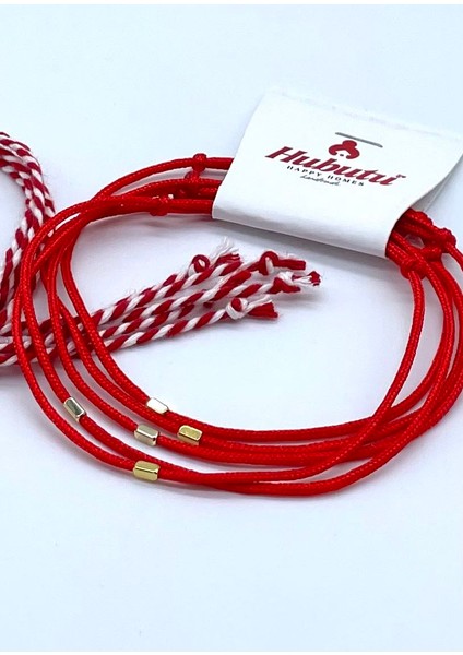 10 Adet (5 Set) Hediyelik Yılbaşı Kartlı Jelatinli Marteniçka Dilek Bilekliği Seti