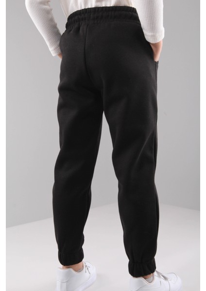 Lastikli Içi Polarlı Cepli Rahat Unisex Çocuk Eşofman Altı Siyah indirimleri