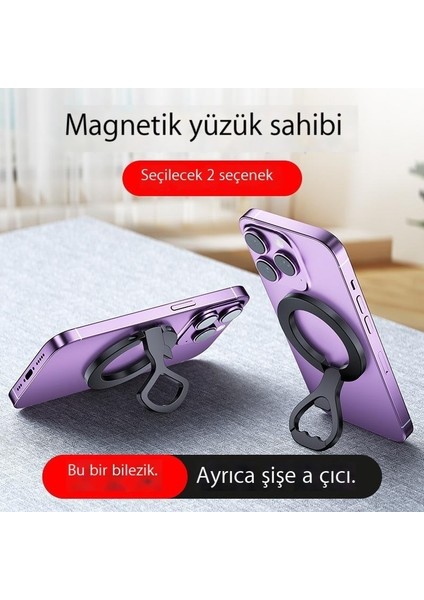 Manyetik Halka Toka Cep Telefonu Tutucusu Güçlü Manyetik Emme Çok Fonksiyonlu Tembel Cep Telefonu Halka Tutucu (Yurt Dışından)
