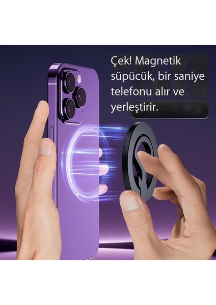 Manyetik Halka Toka Cep Telefonu Tutucusu Güçlü Manyetik Emme Çok Fonksiyonlu Tembel Cep Telefonu Halka Tutucu (Yurt Dışından)