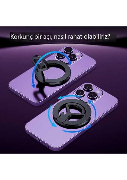 Manyetik Halka Toka Cep Telefonu Tutucusu Güçlü Manyetik Emme Çok Fonksiyonlu Tembel Cep Telefonu Halka Tutucu (Yurt Dışından)