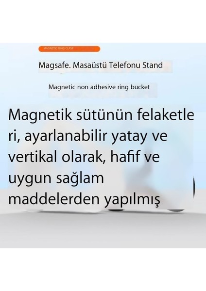 Manyetik Halka Toka Cep Telefonu Tutucusu Manyetik Halka 360 Derece Dönen Masaüstü Sabit Manyetik Adsorpsiyon Boya (Yurt Dışından)