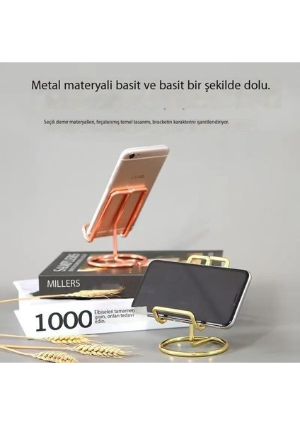 Cep Telefonu Standı Demir Kaplama Tembel Standı Yaratıcı Tablet Masaüstü Destek Standı (Yurt Dışından)