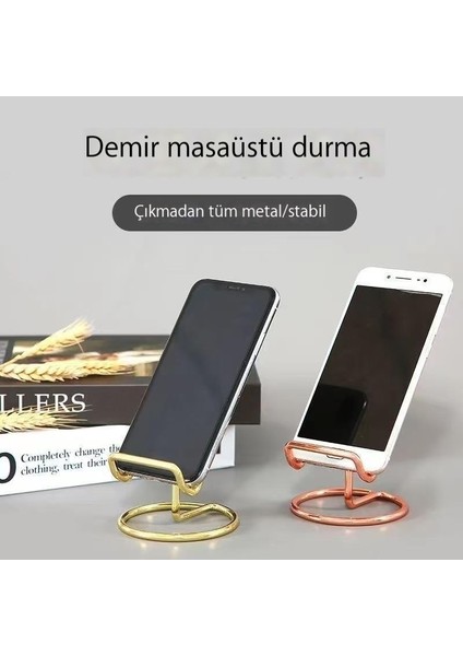 Cep Telefonu Standı Demir Kaplama Tembel Standı Yaratıcı Tablet Masaüstü Destek Standı (Yurt Dışından)