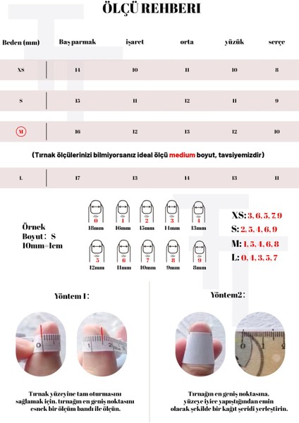 Tekrar Kullanılabilen El Yapımı Uzun Oval Protez Takma Tırnak - Medium