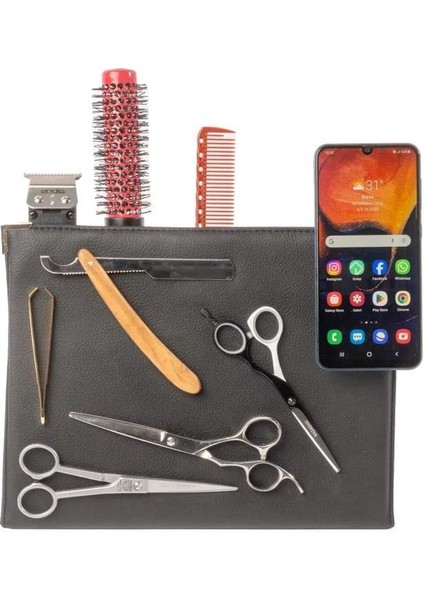 Kuaför Berber Mıknatıslı Telefon Ve Makas Tutucu