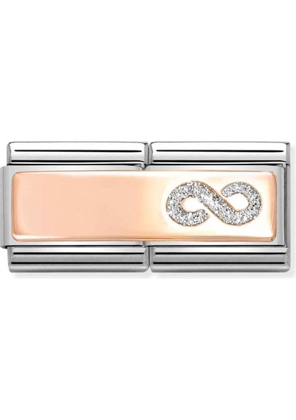 Composable Double Classic Symbols Steel, Enamel And 375 Gold Infinite Glitter Renkli
