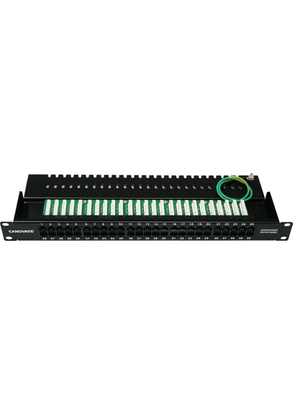 50 Port Cat 3 Telefon Patch Panel 1u 19'' Siyah Zırhlı Ral 9005