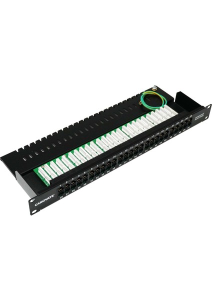 50 Port Cat 3 Telefon Patch Panel 1u 19'' Siyah Zırhlı Ral 9005