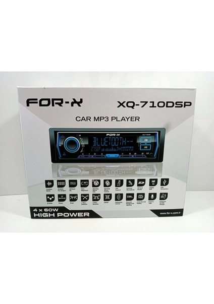 Teyp – For-X XQ-710DSP 4X60W – 8 Kanal 4 Amfi Çıkışlı Tesisat Teybi - For-X Çakmak Hediyeli