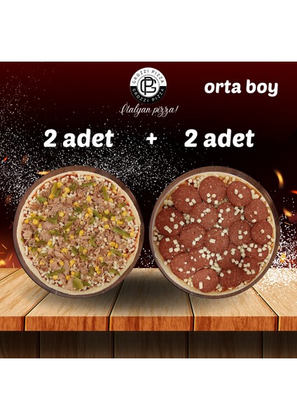 Ton Balıklı Pizza 2 Adet 390 gr Sucuklu Pizza 2 Adet 400 gr