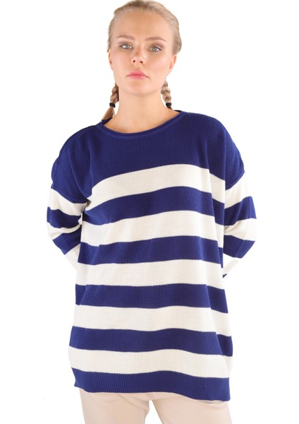 5380 Bisiklet Yaka Çizgili Tunik Laci modelleri