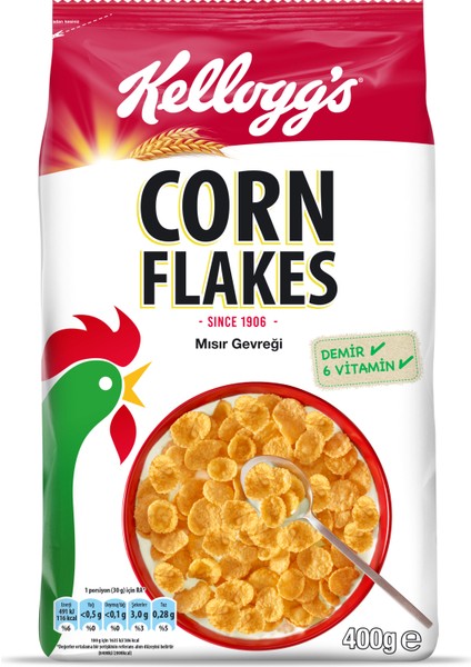 Corn Flakes Çıtır Altın Renginde Kahvaltılık Mısır Gevreği 400 Gr