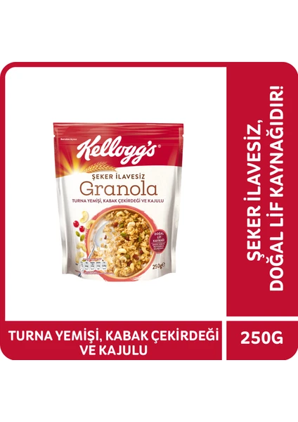 Şeker İlavesiz Granola Kajulu, Kabak Çekirdekli ve Turna Yemişli 250 G