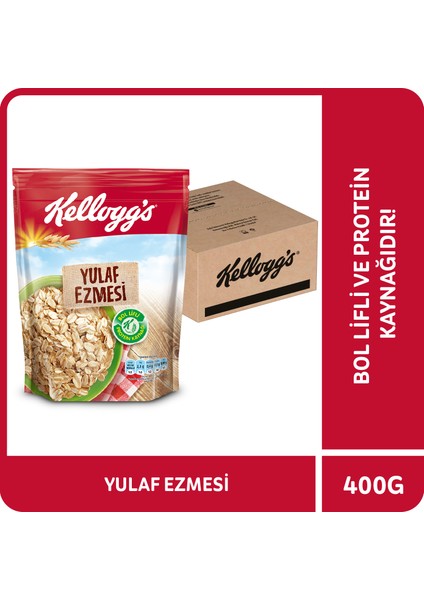 Yulaf Ezmesi 400 gr x 10 Adet, %100 Yulaf Ezmesi, Lif ve Protein Kaynağı