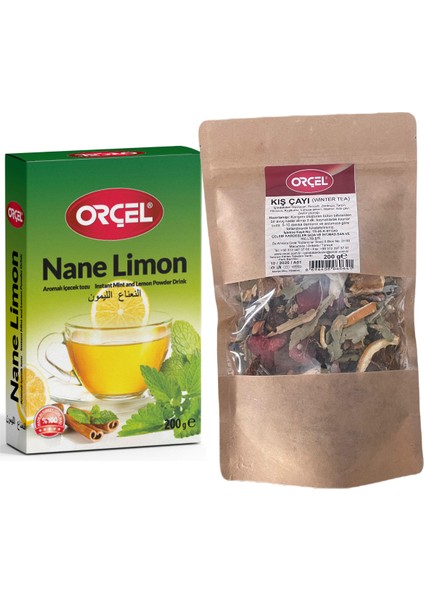 Kış Çayı 200 gr Karışık Kök ve Bitki + Nane Limon 200 gr