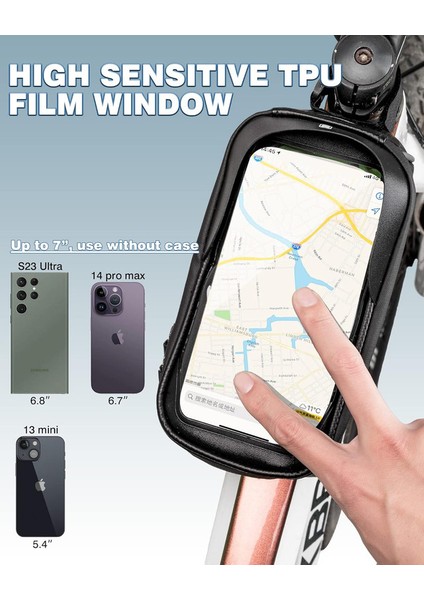 6 Inç Su Geçirmez Dokunmatik Ekran Bisiklet Kadro Üstü Çanta (Yurt Dışından) modelleri