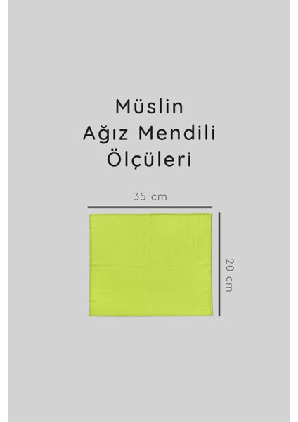 6'lı Müslin Ağız Mendili , Omuz Bezi , Ter Bezi Çift Kat Dikimli 35X20 cm 2