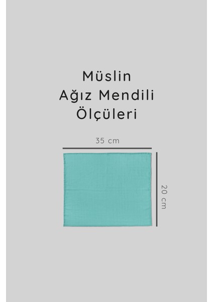 12'li Müslin Ağız Mendili , Omuz Bezi , Ter Bezi Çift Kat Dikimli 35X20 cm