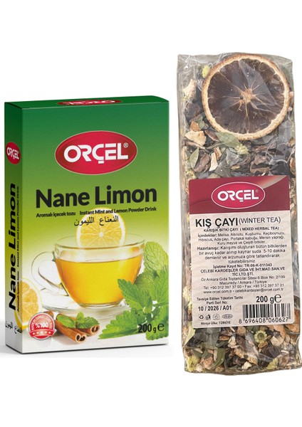 Kış Çayı Karışık Bitki Çayı 200 gr Nane Limon 200 gr Set