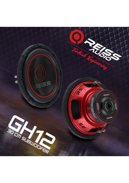RS-GH12 Çift Bobin 1400WAT 350W Rms 30 cm Subwoofer Bas D4
