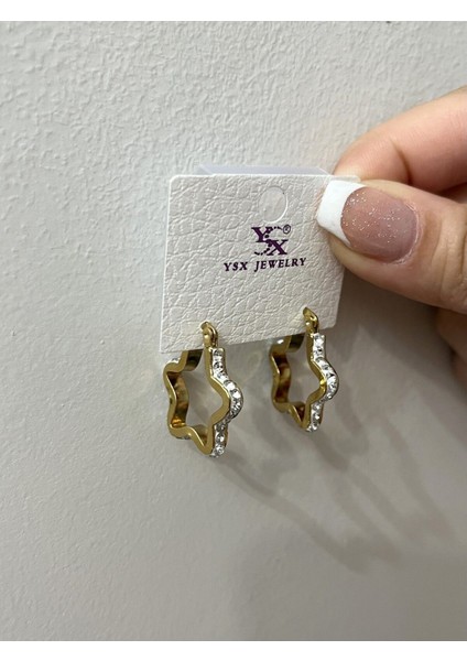 Taşlı Yıldızlı Mini Çelik Küpe fiyatları