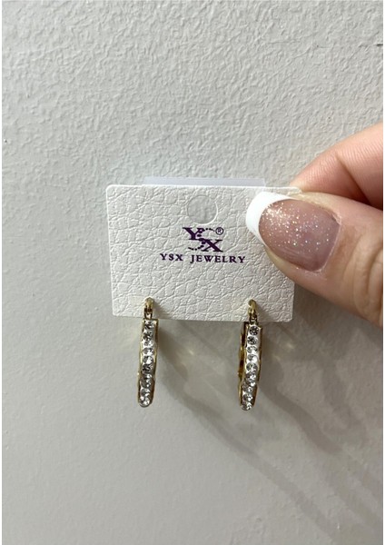 Taşlı Yıldızlı Mini Çelik Küpe modelleri