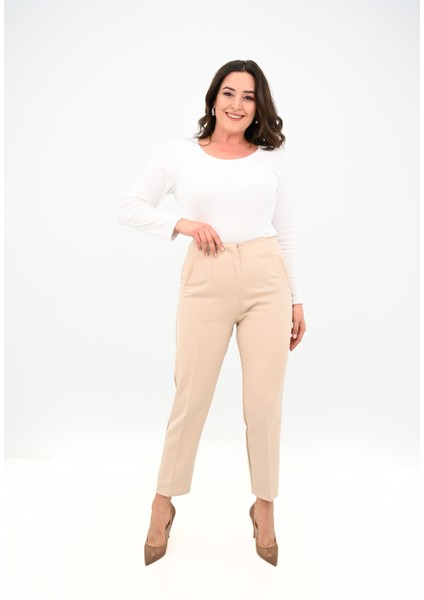Kadın Büyük Beden Yüksek Bel Klasik Pantolon 6302-25 fiyatları