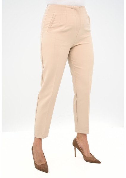 Kadın Büyük Beden Yüksek Bel Klasik Pantolon 6302-25 fırsatları
