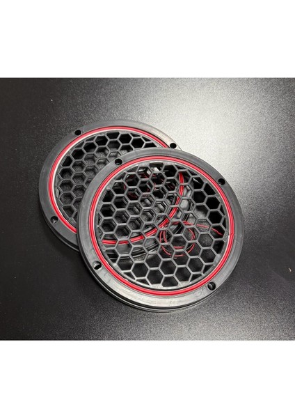 20CM Kırmızı Neon Işıklı Hoparlör ve Midrange Kapağı 1takım (2ADET) Vidalanabilir