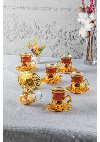 Hanedan 6 Kişilik Boyalı Çay Seti (102-K-B)