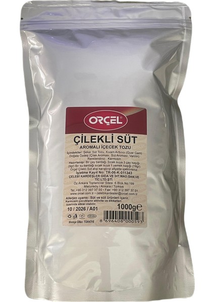 Çilekli Süt Aromalı İçecek Tozu Oralet 1 kg