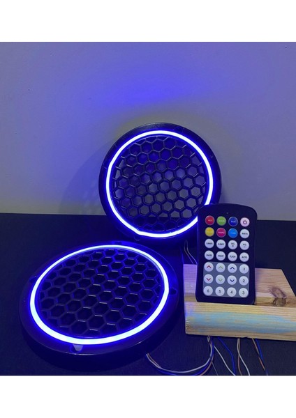 1 Takım 16 cm (2 Adet) Noen Rgb LED Midrange Kapağı Işıklı Midrange Hoparlör Kapağı Kumanda Adaptö indirimleri
