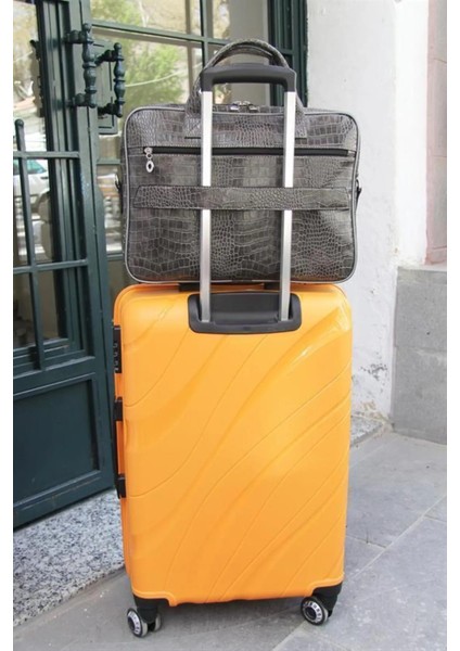 Unisex Antrasit 15 & 15.6 Inç Krokodil Laptop Evrak Çantası modelleri