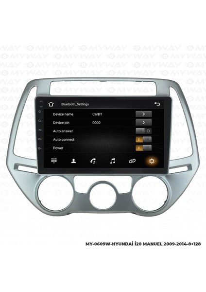 Hyundai I20 Android 12 Multimedya Carplay 4gb RAM+64GB HDD 2009-2014 Navigasyon Ekran modelleri
