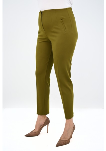 Kadın Büyük Beden Yüksek Bel Esnek Klasik Pantolon 6311-25 fırsatları