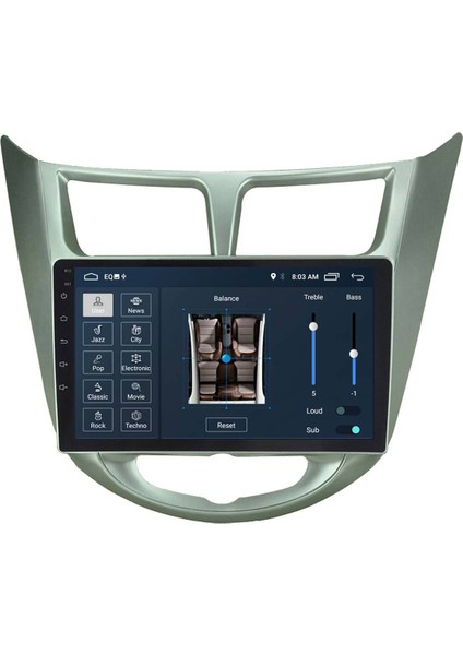 Araç Multimedya Cihazı - 2+32 / QLED 10 Inch Ekran - Navigasyon - Carplay - Hyundai Accent Blue -Vsr
