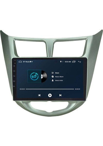 Araç Multimedya Cihazı - 2+32 / QLED 10 Inch Ekran - Navigasyon - Carplay - Hyundai Accent Blue -Vsr