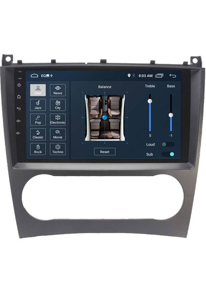 Araç Multimedya Cihazı - 2+32 / QLED 10 Inch Ekran - Navigasyon - Carplay - Mercedes C Class - Vsr