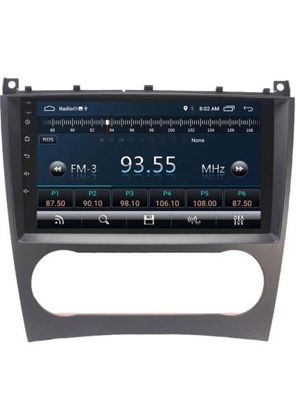 Araç Multimedya Cihazı - 2+32 / QLED 10 Inch Ekran - Navigasyon - Carplay - Mercedes C Class - Vsr